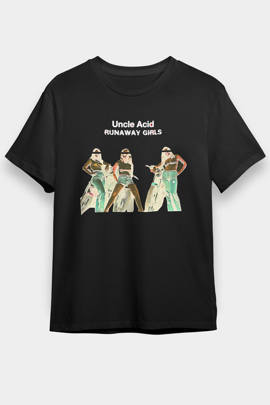 Uncle Acid Baskılı Unisex Siyah Tişört - Tshirt