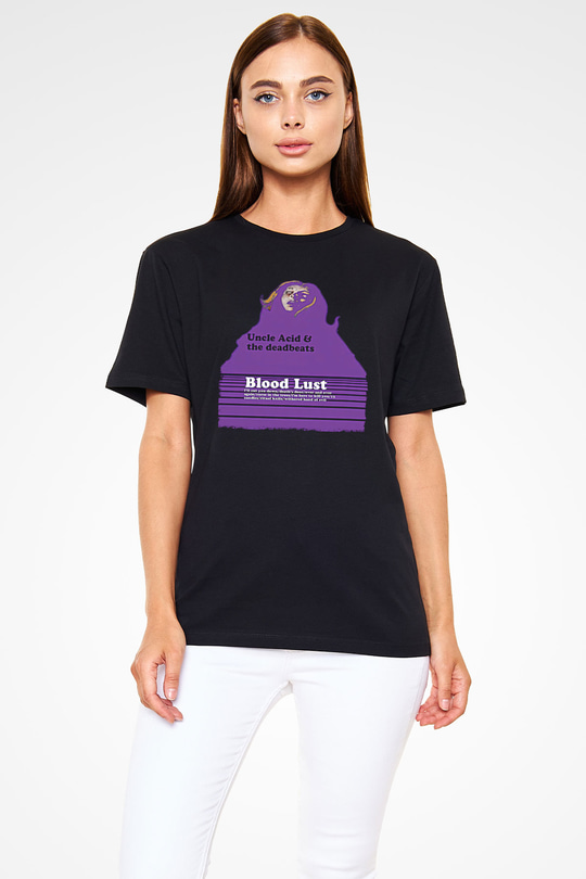 Uncle Acid Baskılı Unisex Siyah Tişört - Tshirt