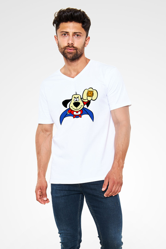 Underdog Beyaz Unisex  V Yaka Tişört
