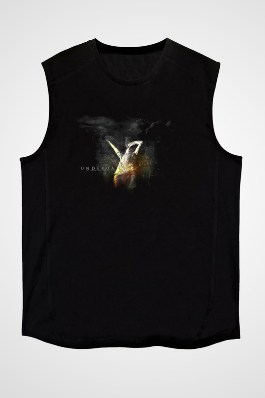 Underoath Baskılı Unisex Siyah Kolsuz Tişört - Tshirt