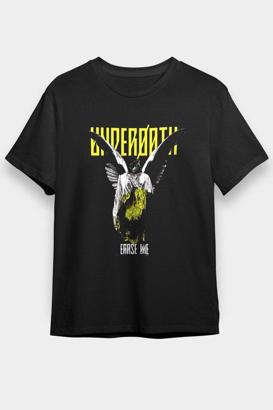 Underoath Baskılı Unisex Siyah Tişört - Tshirt