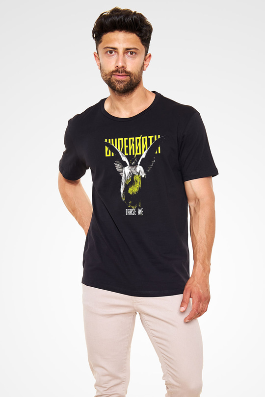 Underoath Baskılı Unisex Siyah Tişört - Tshirt