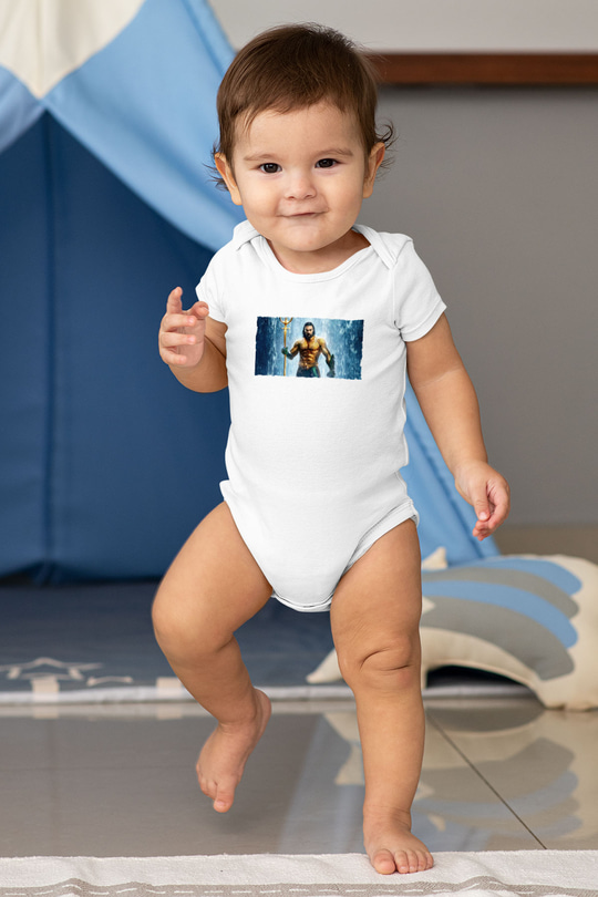 Unisex Aquaman Baskılı Bebek Body - Zıbın