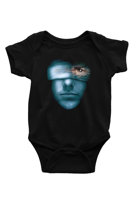 Unisex Azınlık Raporu (Minority Report) Baskılı Siyah Bebek Body - Zıbın