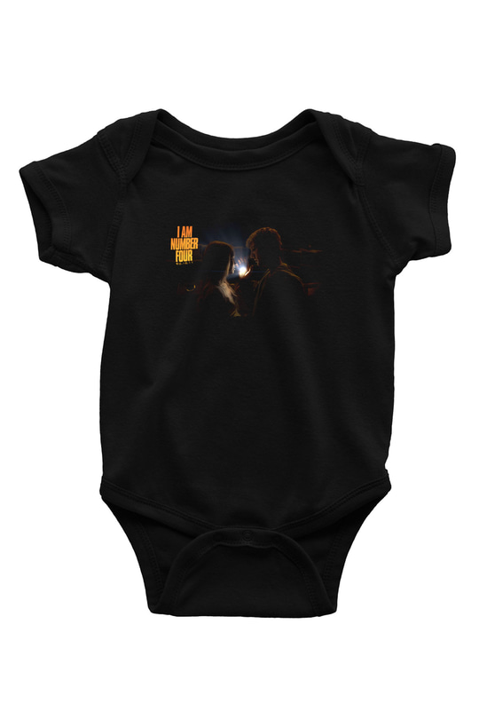 Unisex Ben Dört Numara (I Am Number Four) Baskılı Siyah Bebek Body - Zıbın
