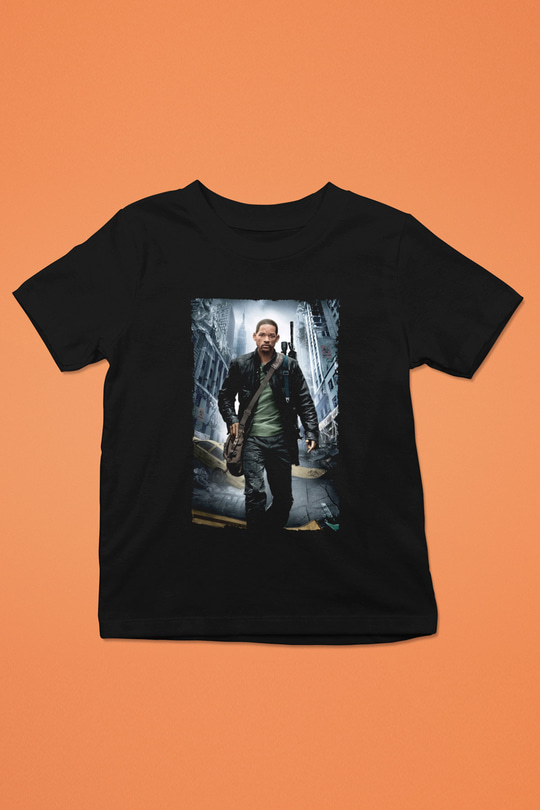 Unisex Ben Efsaneyim (I Am Legend) Baskılı Siyah Çocuk T-shirt