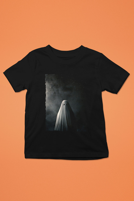Unisex Bir Hayalet Hikâyesi (A Ghost Story) Baskılı Siyah Çocuk Tişört