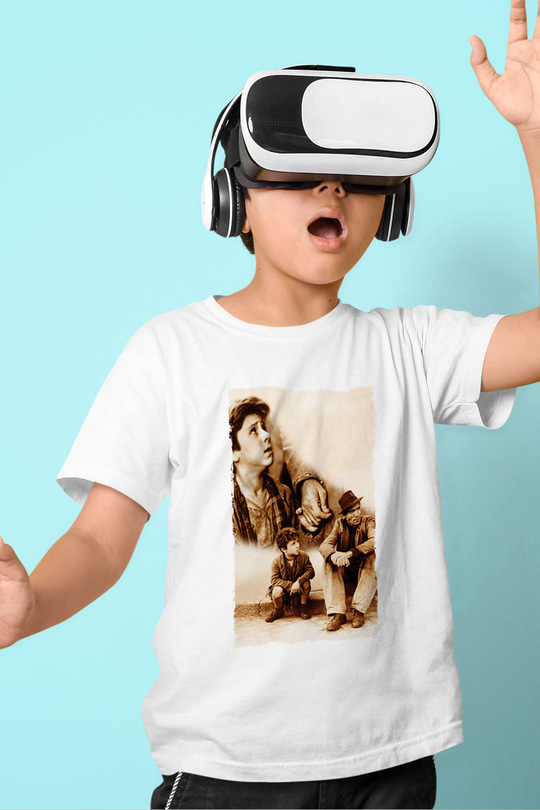 Unisex Bisiklet Hırsızları - Bicycle Thieves Baskılı Beyaz Çocuk Tshirt