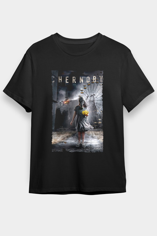 Chernobyl Baskılı Siyah T-shirt