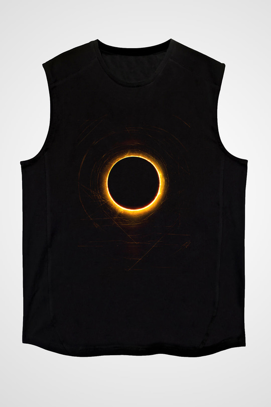 Unisex Çöl Gezegeni (Dune) Baskılı Siyah Kolsuz Tshirt