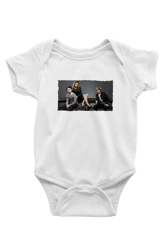 Unisex Daniel Radcliffe - Emma Watson and Rupert Grint Baskılı Bebek Body - Zıbın