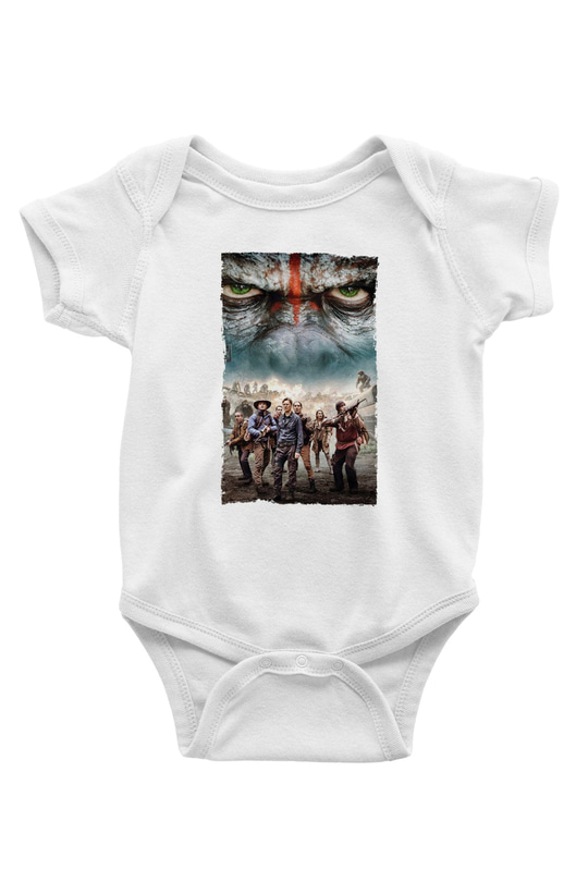 Unisex Dawn of the Planet of the Apes - Maymunlar Cehennemi Şafak Vakti Baskılı Bebek Body - Zıbın