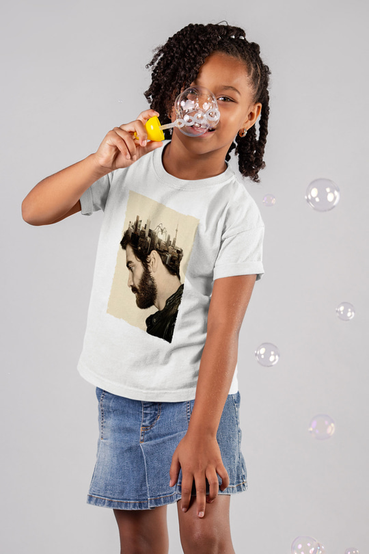 Unisex Düşman (Enemy) Baskılı Beyaz Çocuk Tshirt