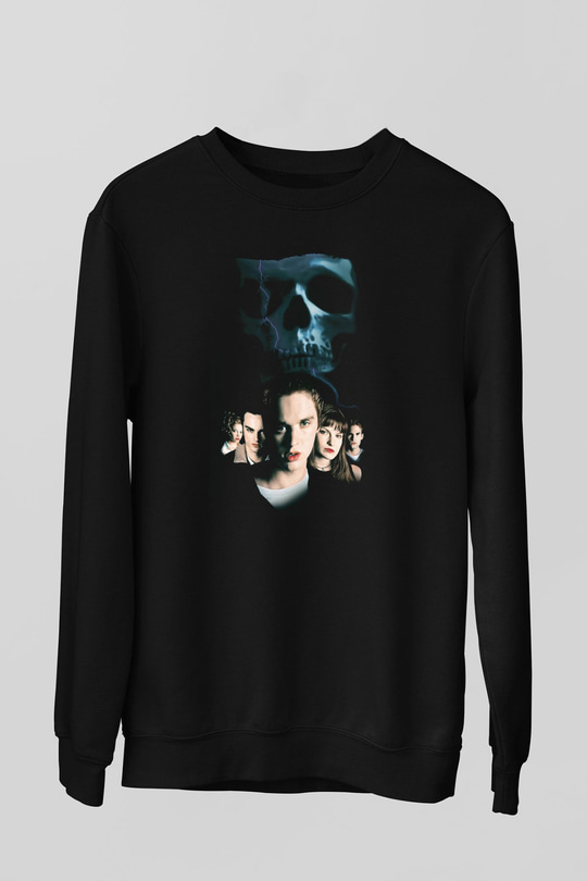 Unisex Final Destination Baskılı Siyah Sweatshirt