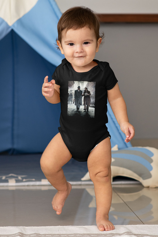 Unisex Genius Baskılı Siyah Bebek Body - Zıbın