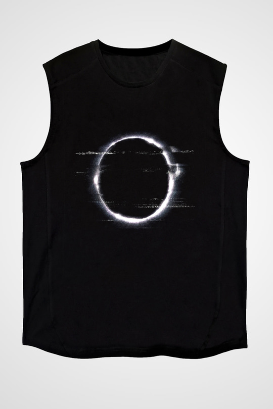 Unisex Halka (The Ring) Baskılı Siyah Kolsuz Tişört