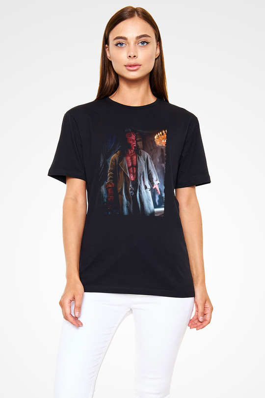 Hellboy Baskılı Siyah Tişört