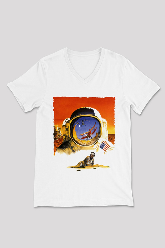Unisex Hükmedenler - Capricorn Baskılı Beyaz V Yaka Tshirt