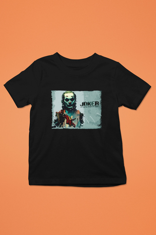 Unisex Joker Baskılı Siyah Çocuk Tshirt