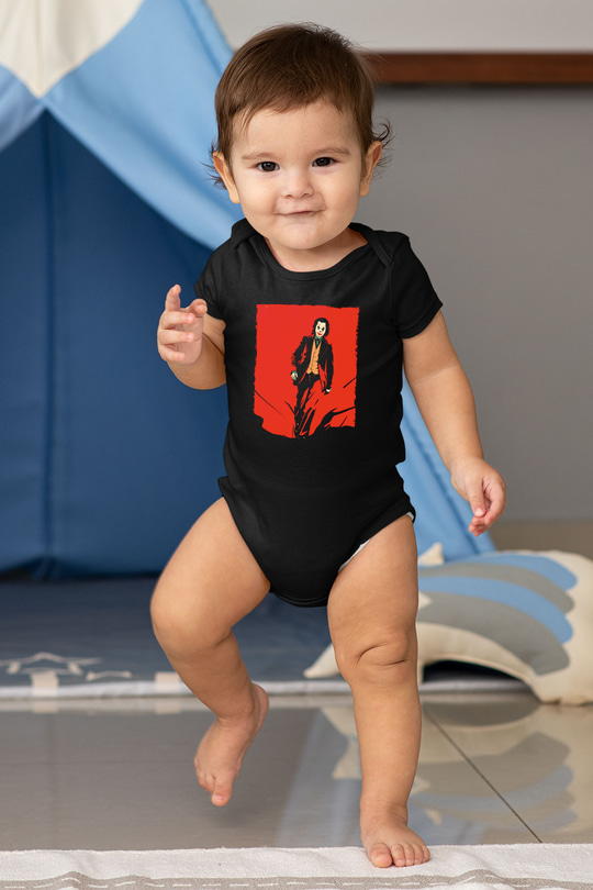 Unisex Joker Temalı Siyah Çocuk Unisex Tshirt