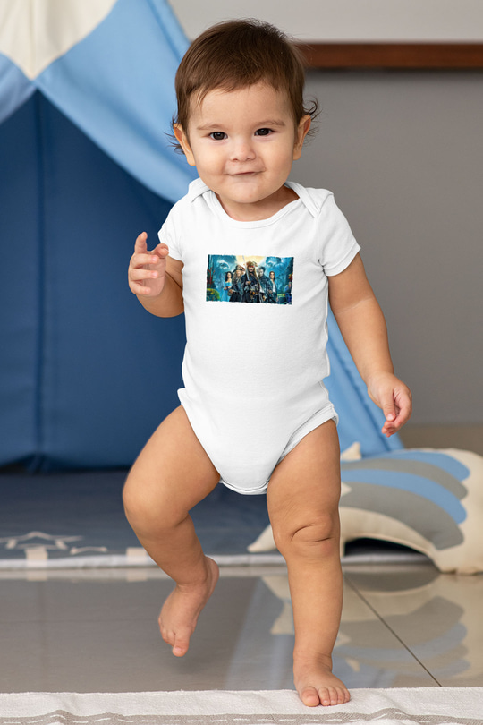 Unisex Karayip Korsanları (Pirates of the Caribbean) Baskılı Bebek Body - Zıbın