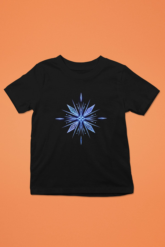 Unisex Karlar Ülkesi 2 (Frozen 2) Baskılı Siyah Çocuk Tshirt