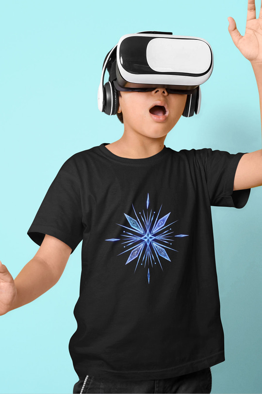 Unisex Karlar Ülkesi 2 (Frozen 2) Baskılı Siyah Çocuk Tshirt