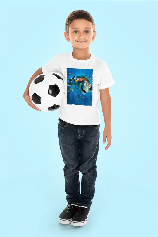 Unisex Kayıp Balık Nemo (Finding Nemo) Baskılı Beyaz T shirt