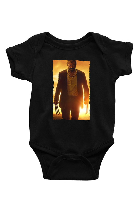 Unisex Logan Baskılı Siyah Bebek Body - Zıbın