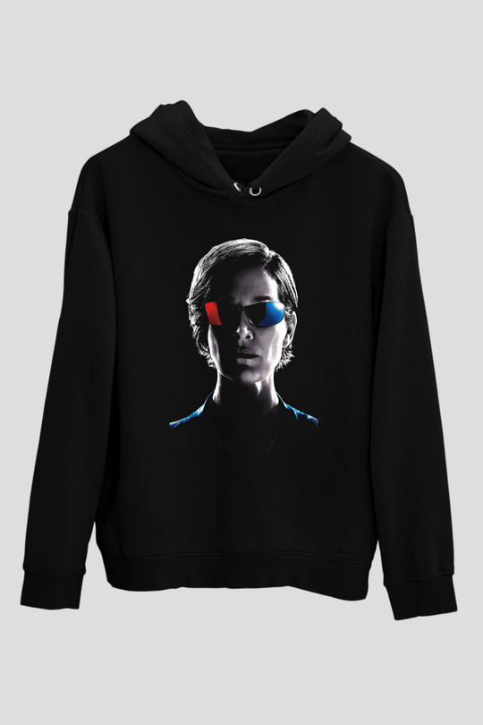 Unisex Matrix Resurrections (The Matrix Resurrections) Baskılı Siyah Kapüşonlu Sweatshirt