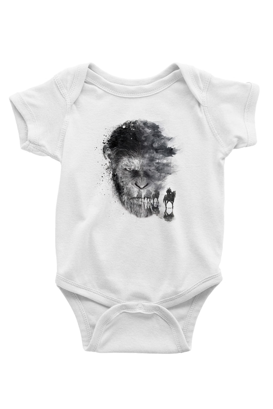 Unisex Maymunlar Cehennemi Savaş (War for the Planet of the Apes) Baskılı Bebek Body - Zıbın
