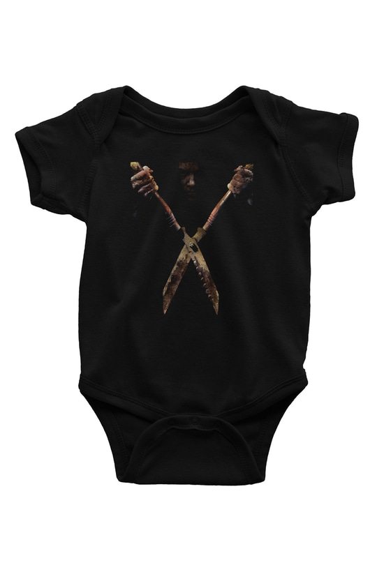 Unisex Mezarına Tüküreceğim (I Spit on Your Grave) Baskılı Siyah Bebek Body - Zıbın