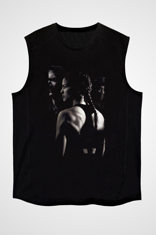 Unisex Milyonluk Bebek (Million Dollar Baby) Baskılı Siyah Kolsuz Tshirt