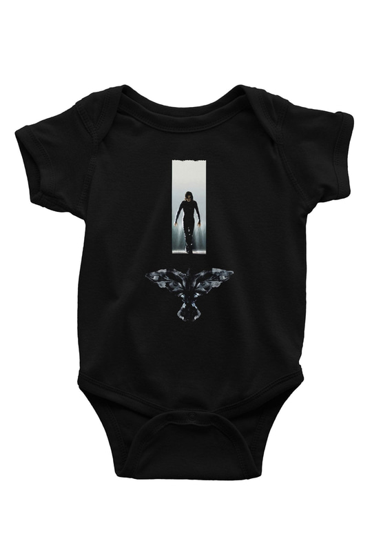 Unisex Ölümsüz Aşk (The Crow) Baskılı Siyah Bebek Body - Zıbın