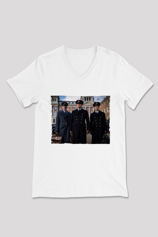 Unisex Operation Mincemeat Baskılı Beyaz V Yaka Tshirt