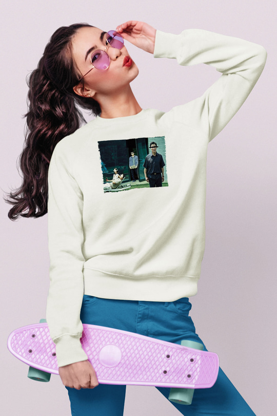 Unisex Parasite-Parazit Beyaz Sweatshirt