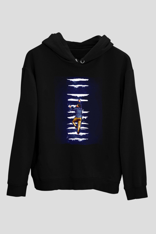 Unisex Pislik (Filth) Baskılı Siyah Kapüşonlu Sweatshirt