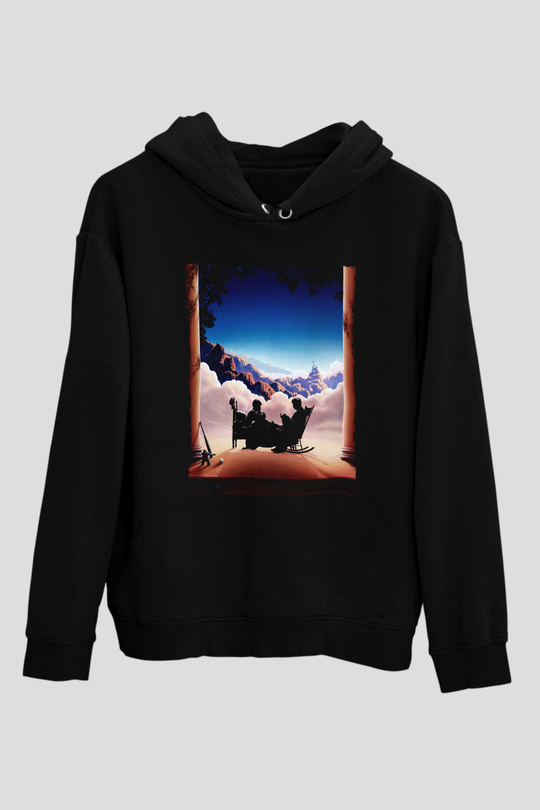 Unisex Prenses Gelin (The Princess Bride) Baskılı Siyah Kapüşonlu Sweatshirt