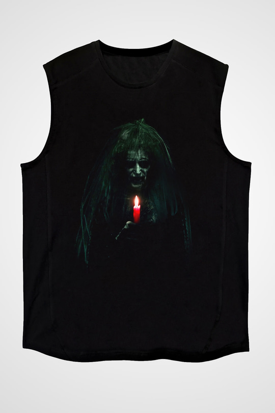 Unisex Ruhlar Bölgesi (Insidious) Baskılı Siyah Kolsuz Tshirt