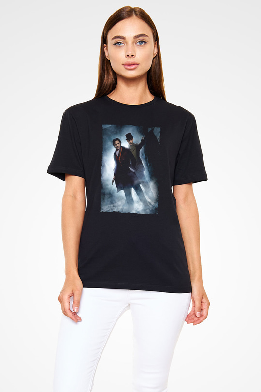 Sherlock Holmes Gölge Oyunları (Sherlock Holmes A Game of Shadows) Baskılı Siyah Tshirt