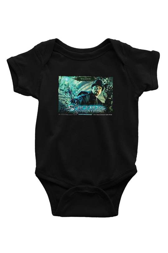 Unisex Sihirbazın Çırağı (The Sorcerers Apprentice) Baskılı Siyah Çocuk Unisex Tshirt