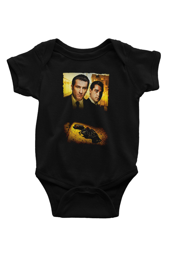 Unisex Sıkı Dostlar (Goodfellas) Baskılı Siyah Bebek Body - Zıbın