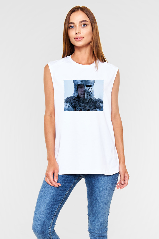 Unisex Son Düello (The Last Duel) Baskılı Beyaz Kolsuz T-shirt