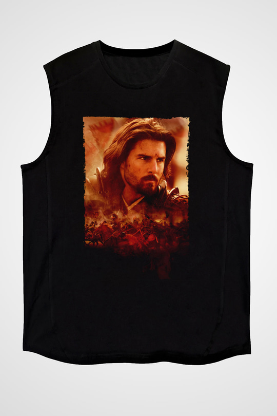 Unisex Son Samuray (The Last Samurai) Baskılı Siyah Kolsuz T-shirt