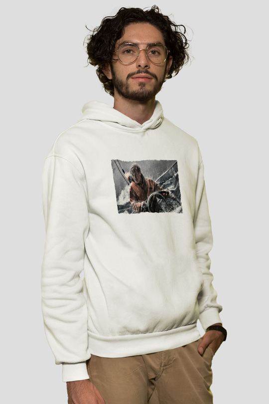 Unisex Sona Doğru - All Is Lost Baskılı Beyaz Kapüşonlu Sweatshirt