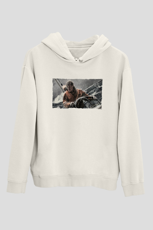 Unisex Sona Doğru - All Is Lost Baskılı Beyaz Kapüşonlu Sweatshirt