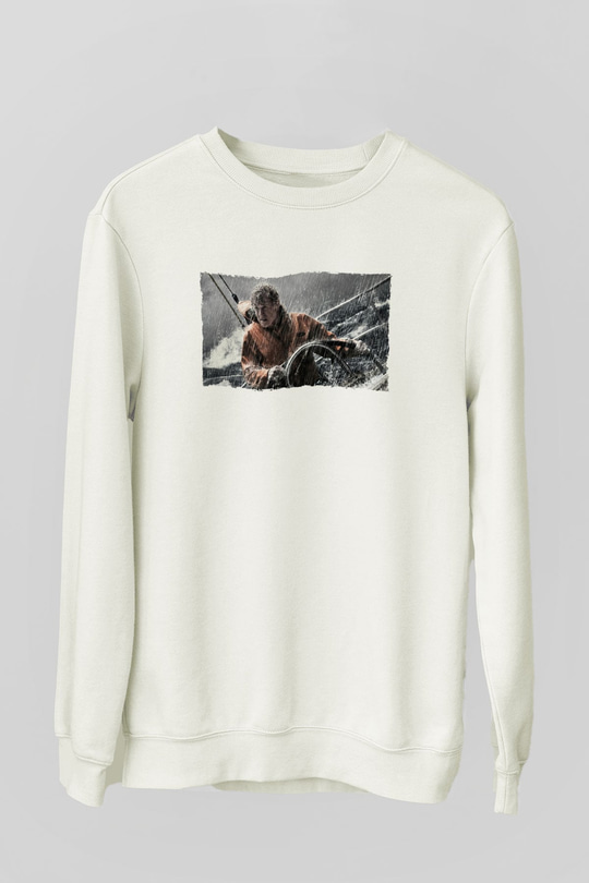 Unisex Sona Doğru - All Is Lost Baskılı Beyaz Sweatshirt