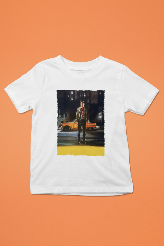 Unisex Taksi Şoförü (Taxi Driver) Baskılı Beyaz Çocuk Tişört