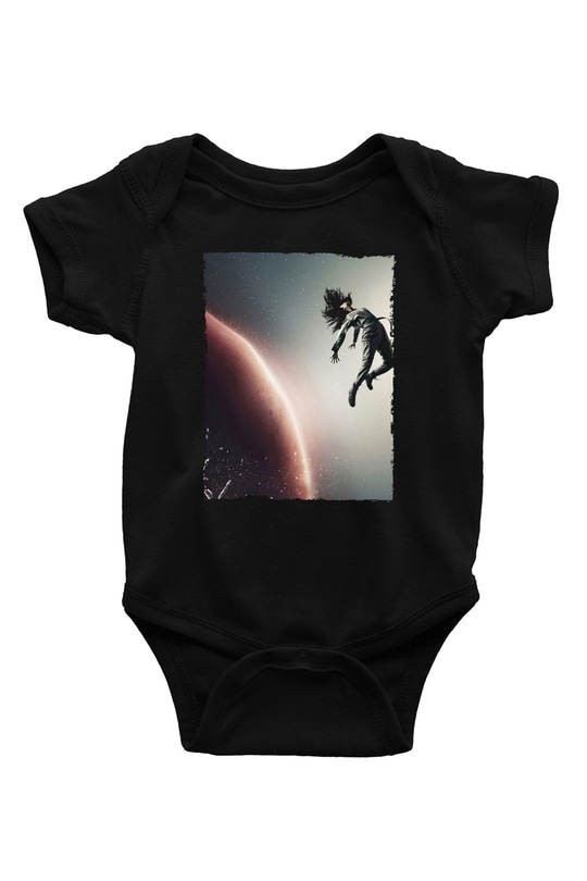 Unisex The Expanse Baskılı Siyah Bebek Body - Zıbın