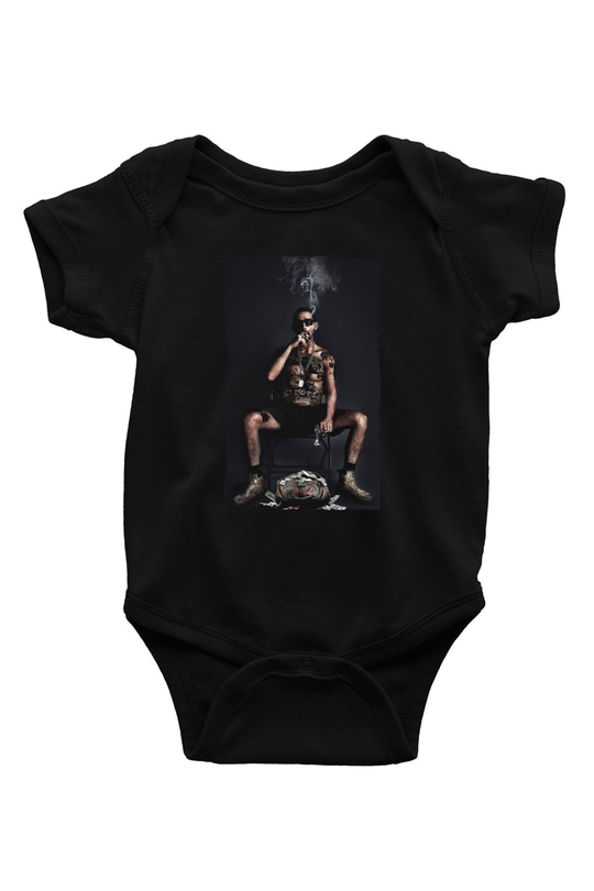 Unisex The Tax Collector Baskılı Siyah Bebek Body - Zıbın